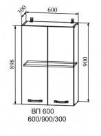 Шкаф верхний 600/900 высокий Ройс