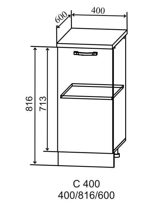 Шкаф нижний 400 Тренто