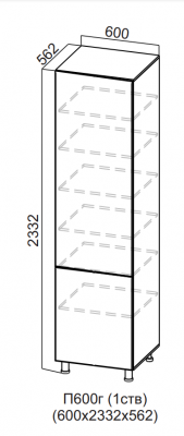 Пенал глухой 600/2332 Вельвет