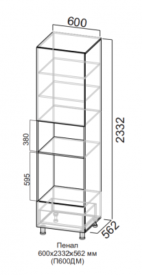 Пенал под духовку и микроволновку 600/2332 Вельвет