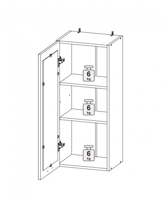 Шкаф верхний 400/920 стекло Кельн