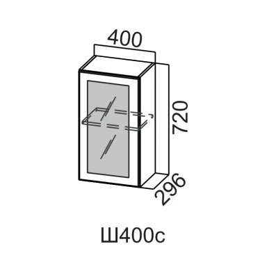Шкаф навесной 400/720 стекло Вектор СВ