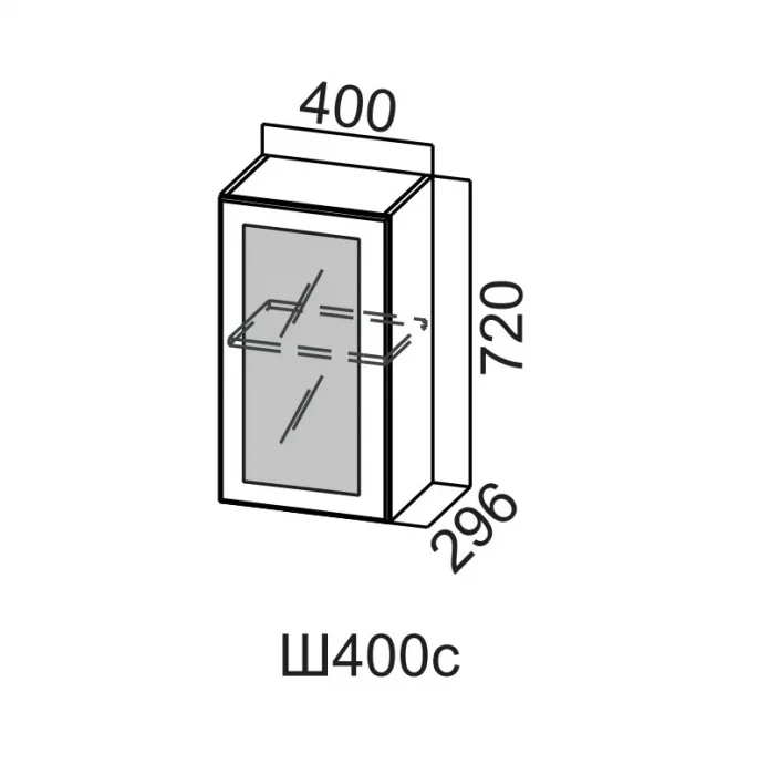 Шкаф навесной 400/720 стекло Вектор СВ