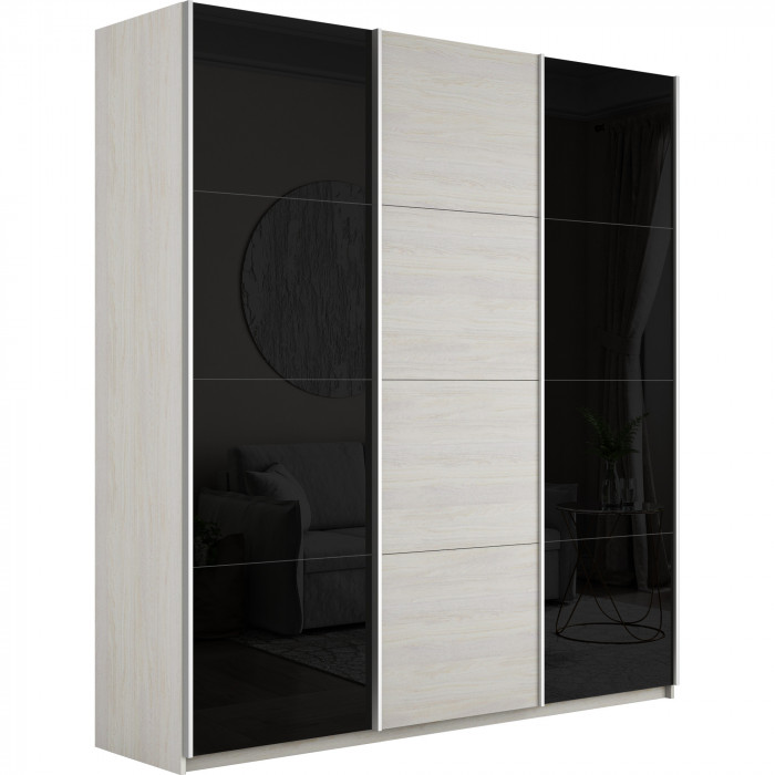 Шкаф-купе Прайм 3-х дв. с 2 стеклами 2100 Е1