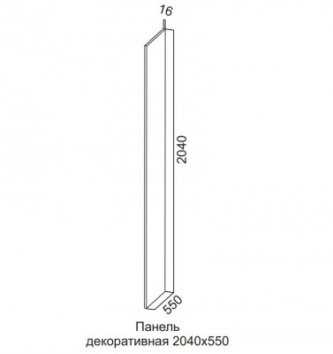 Панель декоративная 2040х550 без фрезеровки для пенала 2140 Грейвуд СВ