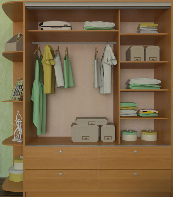 Шкаф-купе Ольга 1500 с зеркалами и угловым элементом 300