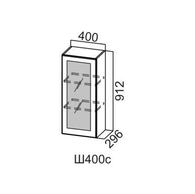Шкаф навесной 400/912 Модус со стеклом Модус СВ