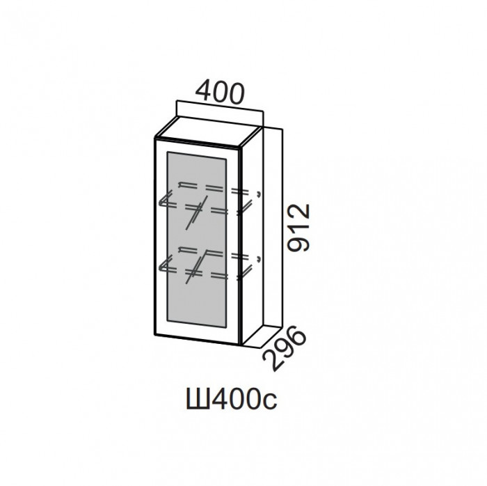 Шкаф навесной 400/912 Модус со стеклом Модус СВ