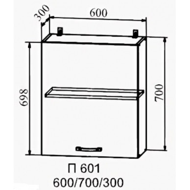 Шкаф верхний 600 с 1 створкой Ройс