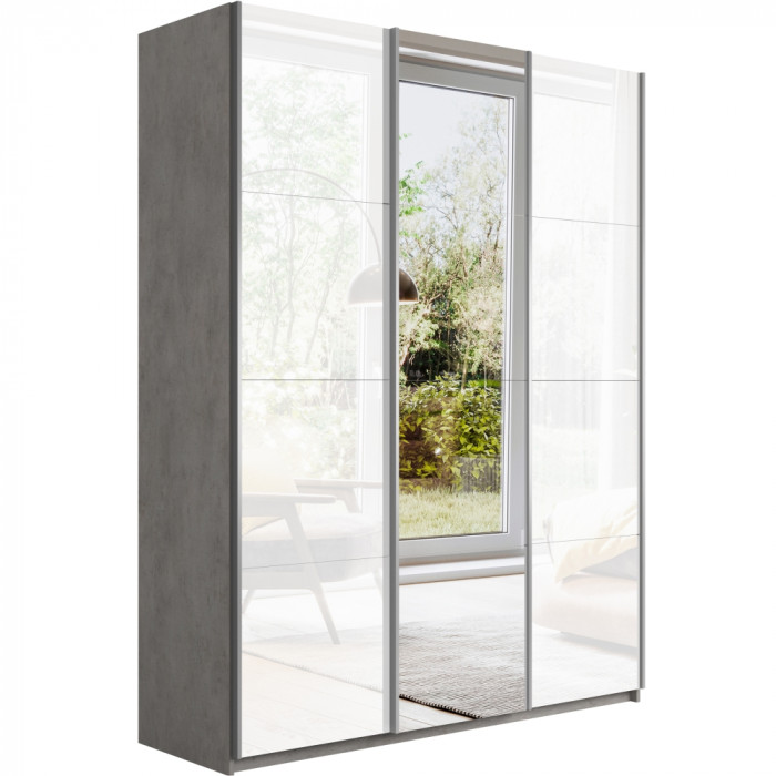 Шкаф-купе Прайм 3-х дв. с 2 стеклами и зеркалом 1800 Е1 