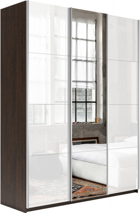 Шкаф-купе Прайм 3-х дв. с 2 стеклами и зеркалом 1800 Е1 