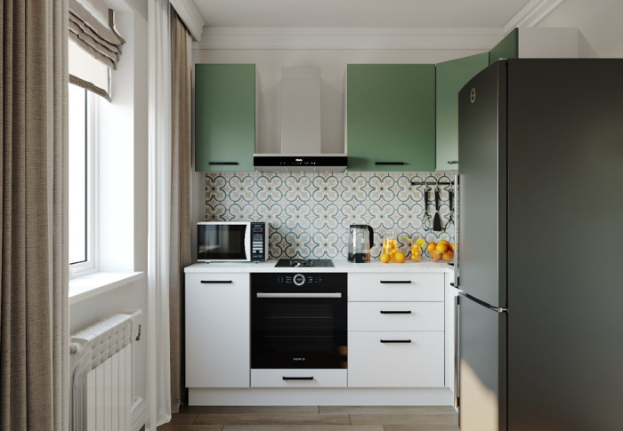 Кухонный гарнитур угловой Муссон-2200х1000 (стол. 26 мм)