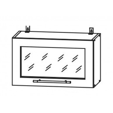 Шкаф верхний 600 горизонтальный стекло Ройс