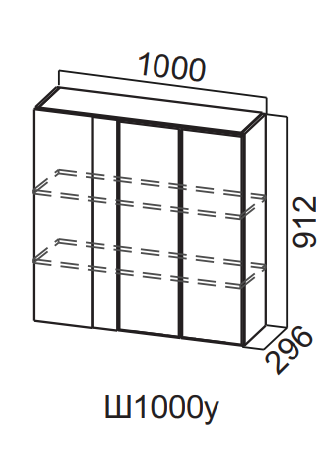 Шкаф навесной 1000/912 угловой Вельвет