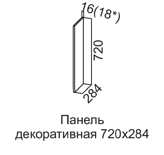 Панель декоративная для верхнего шкафа 284х720 Бостон