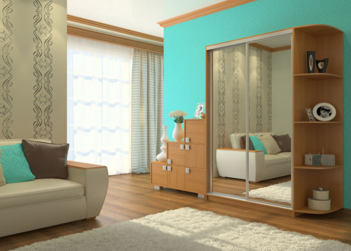 Шкаф-купе Ксения 1600  с зеркалами и угловым элементом 300