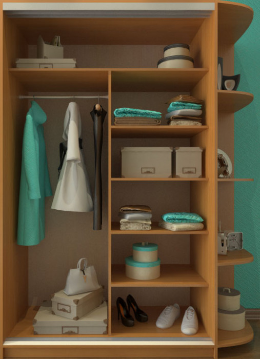 Шкаф-купе Ксения 1600  с зеркалами и угловым элементом 300