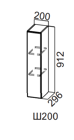 Шкаф навесной 200/912 Вельвет