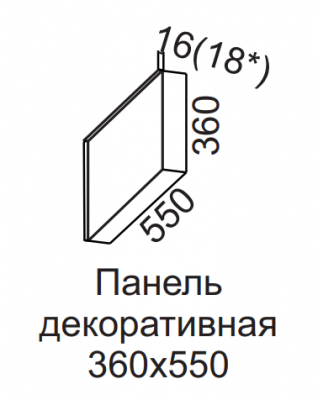 Панель декоративная для верхнего шкафа 550х350 Бостон