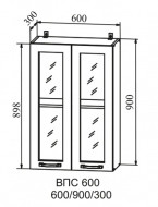Шкаф верхний 600/900 стекло Квадро (ДСВ)
