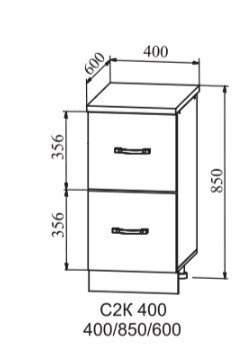 Шкаф нижний 400 комод Квадро (ДСВ)