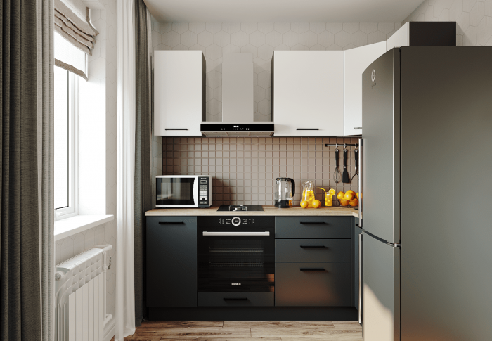 Кухонный гарнитур угловой Вегас-2200х1000 (стол. 26 мм)