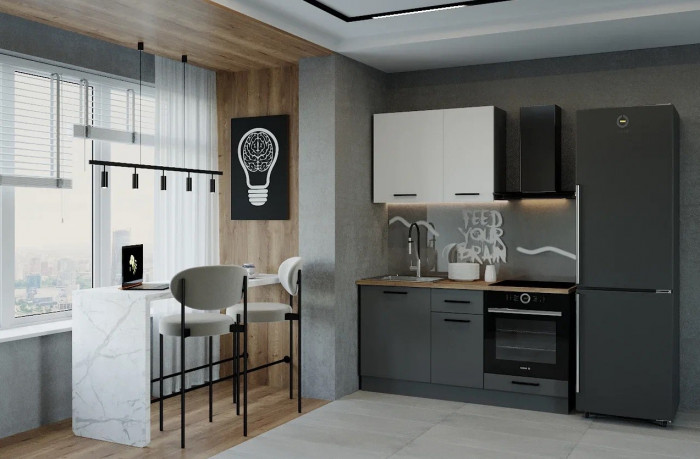 Кухонный гарнитур Вегас 1600 мм (стол. 26 мм)