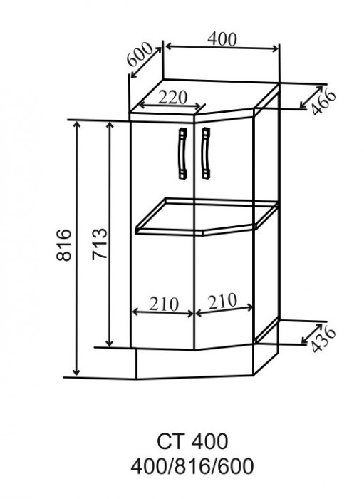 Шкаф нижний торцевой 400 Тренто