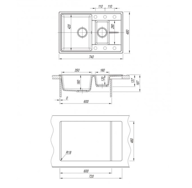 Мойка Оливия-740К Dr. Gans Smart