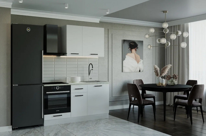 Кухонный гарнитур Жемчуг 1600 мм (стол. 26 мм)