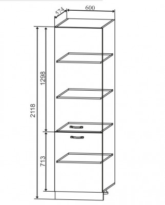 Пенал 600 глухой Квадро (ДСВ)