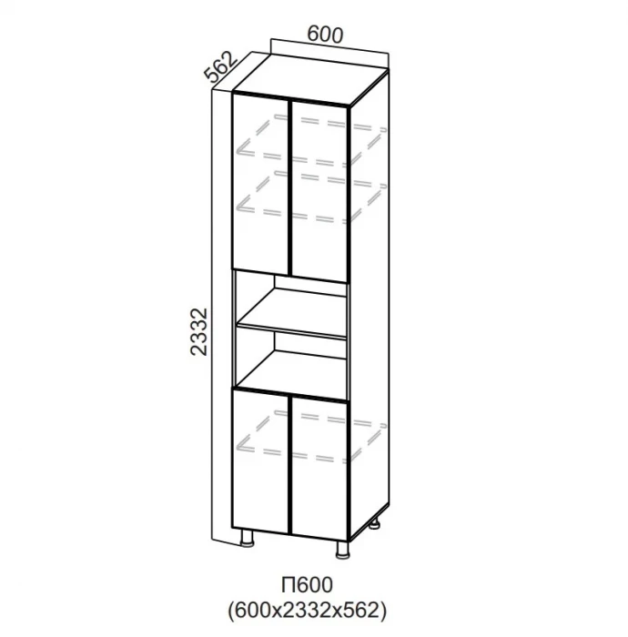 Пенал 600/2332 с нишей под духовку Модерн New СВ
