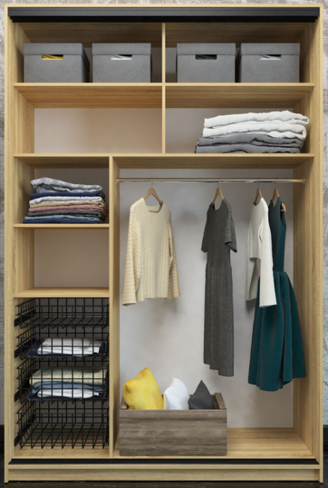 Шкаф-купе Лофт 1600 фасад МДФ белый глянец +