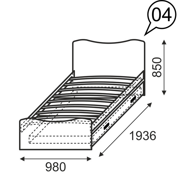 Кровать с ящиком на 900 Квест 4
