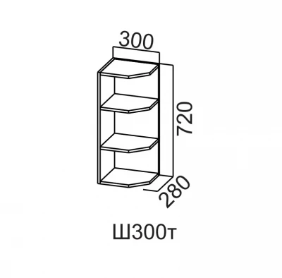 Шкаф навесной 300/720 торцевой открытый СВ