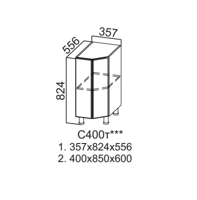 Шкаф нижний 400 торцевой Вектор СВ