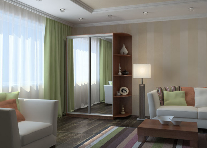 Шкаф-купе Ксения 1200 с зеркалами и угловым элементом 300