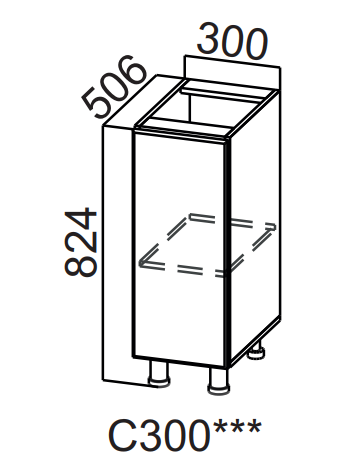 Шкаф нижний 300 Бостон