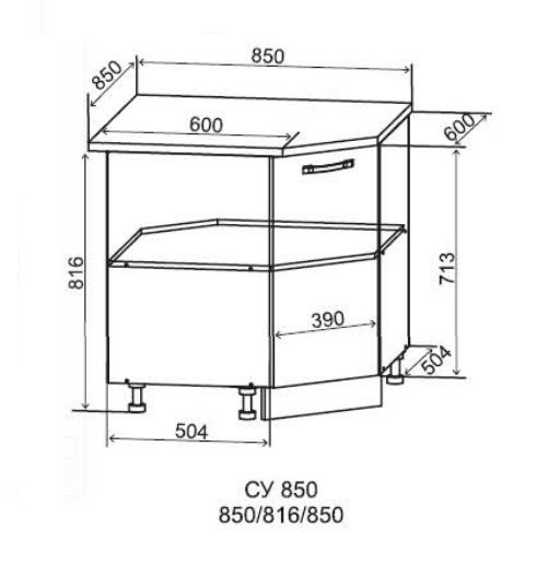 Шкаф нижний угловой 850 Арка