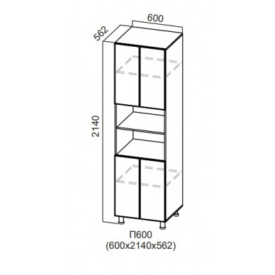 Пенал 600/2140 с нишей Стайл