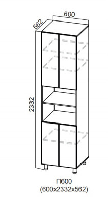 Пенал 600/2332 с нишей Стайл