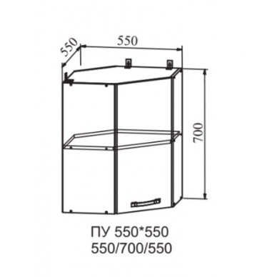 Шкаф верхний 550 угловой Скала