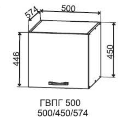 Шкаф верхний 500/450 горизонтальный глубокий Лофт ДСВ 