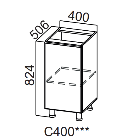 Шкаф нижний 400 Бостон