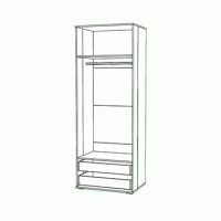 Шкаф 2х-створчатый с ящиками Конго