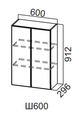 Шкаф навесной 600/912 Вельвет