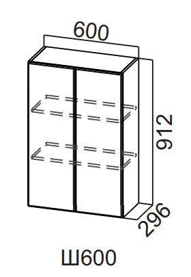 Шкаф навесной 600/912 Вельвет