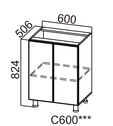 Шкаф нижний 600 Бостон