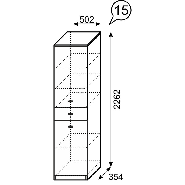 Шкаф-пенал для белья Квест 15