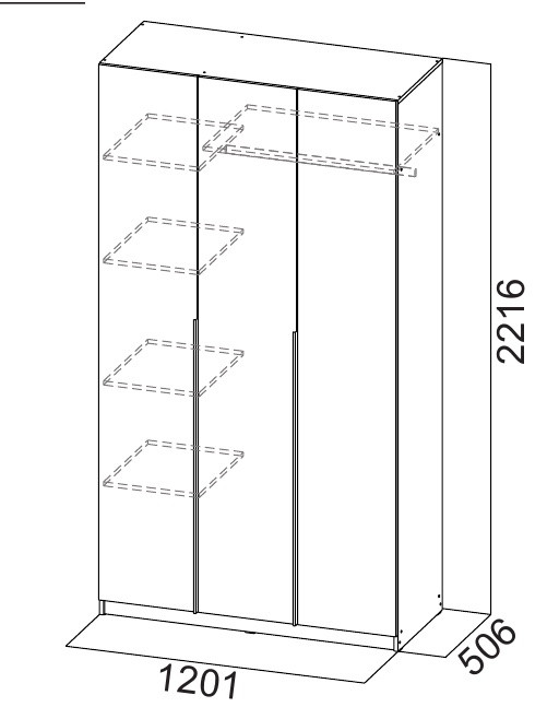 Шкаф 3-х створчатый 1200 ШК-5